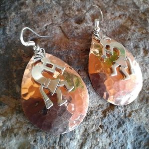 Sterling Silver and Copper Kokopelli EARRINGS